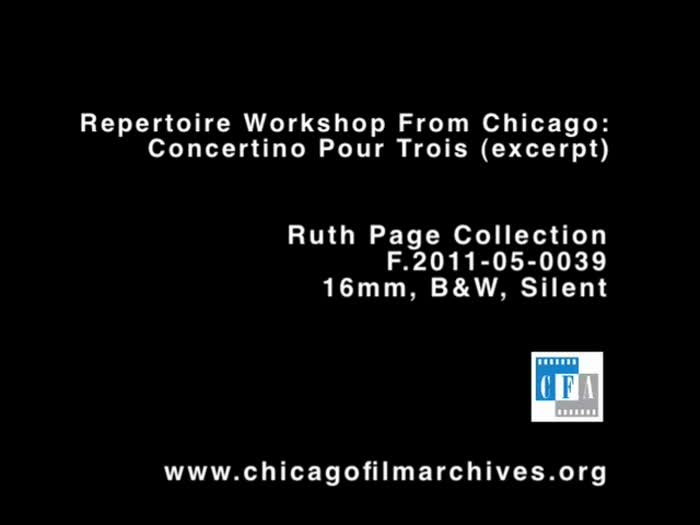 Repertoire Workshop From Chicago: Concertino Pour Trois (excerpt)