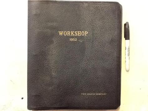 Binder titled "1952 Motion Picture Production Workshop for Educational, Religious, and Commercial Producers"