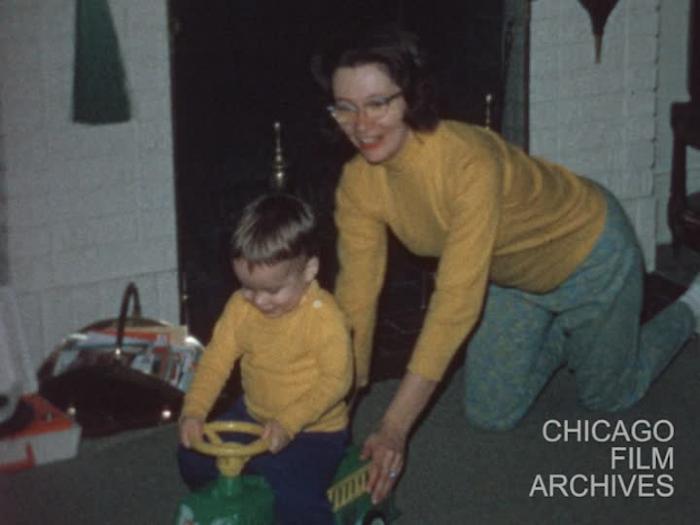 Christmas '71 (2nd reel), Train pix, Boys & mom dancing to music, David at Piano