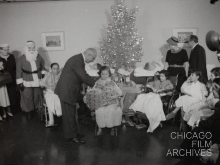 Christmas Party for School Fire Victims (AFL-CIO--Franklin Blvd. Hosp.) Chicago 12-23-58 