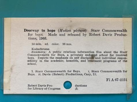 Information card found in original shipping canister.