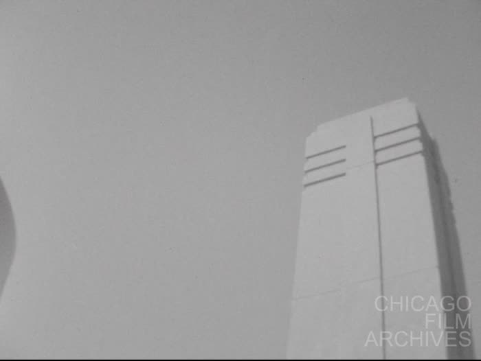 City in front of Merchandise Mart
