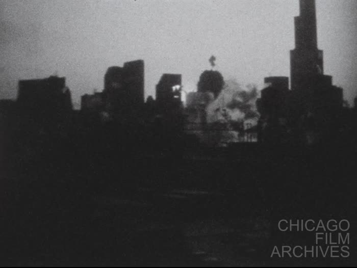 City in front of Merchandise Mart