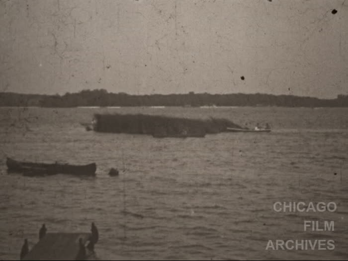 Dells; Repairing Canoe; Sail Boat; Hunting Canoe; top of car[?]